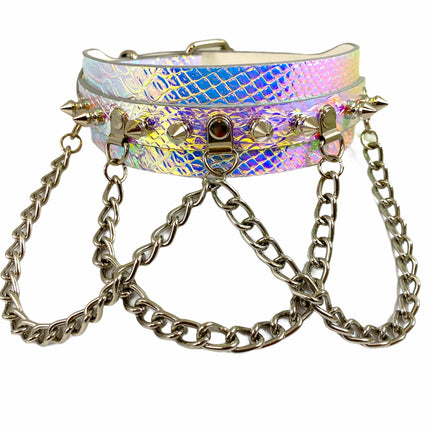 FCK241RN 1 3/4" RAINBOW CHOKER SPIKE AND CHAIN