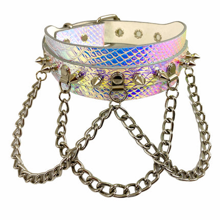 FCK241RN 1 3/4" RAINBOW CHOKER SPIKE AND CHAIN