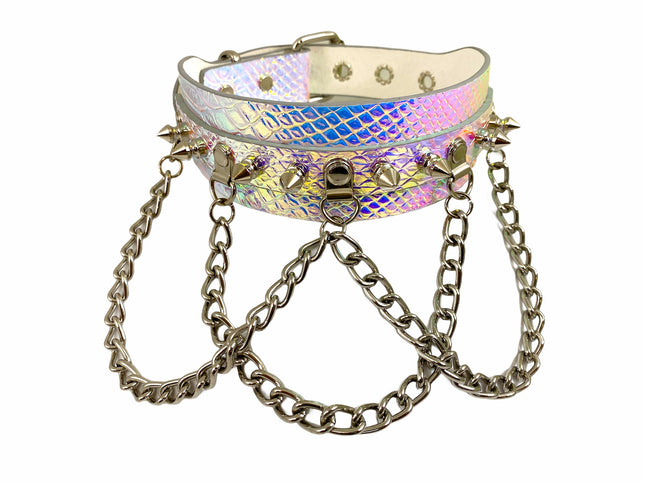 FCK241RN 1 3/4" RAINBOW CHOKER SPIKE AND CHAIN