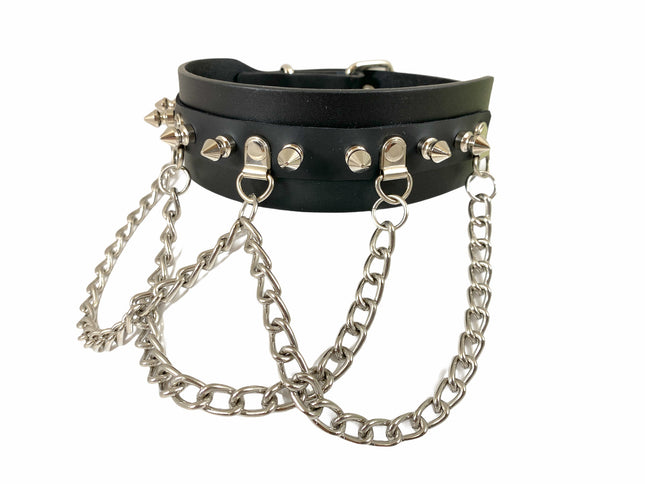 FCK241MATT  SPIKE CHAIN SUB BONDAGE CHOKER