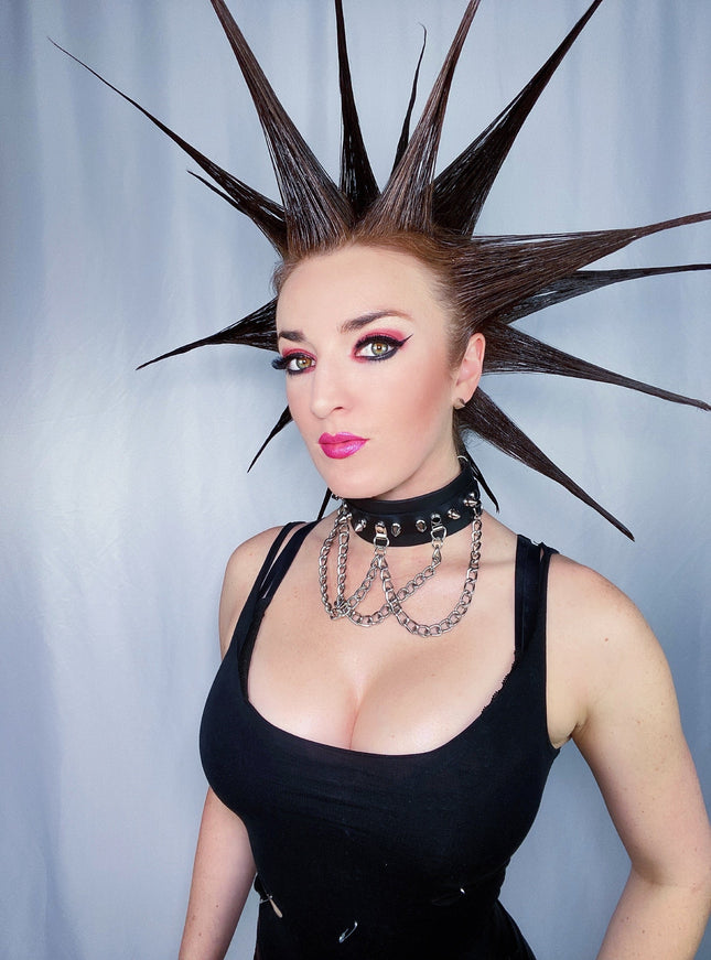 FCK241MATT  SPIKE CHAIN SUB BONDAGE CHOKER