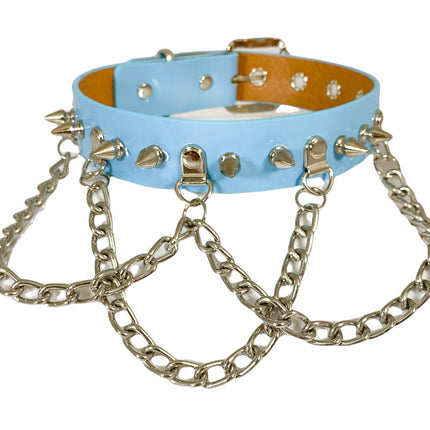 FCK244 SHINY  PASTEL SPIKE CHOKER