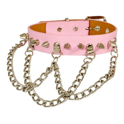 FCK244 SHINY  PASTEL SPIKE CHOKER