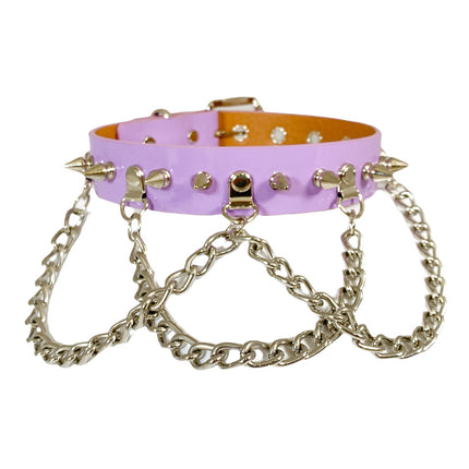 FCK244 SHINY  PASTEL SPIKE CHOKER