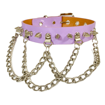 FCK244 SHINY  PASTEL SPIKE CHOKER