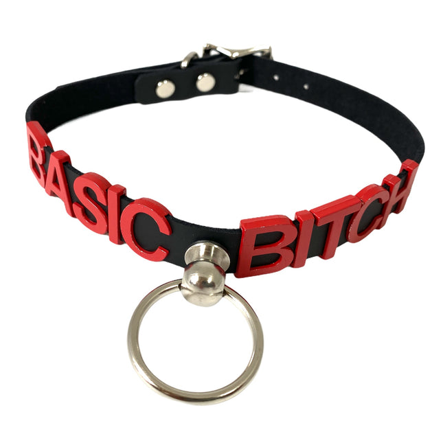 FCK245RS BONDAGE FETISH  STAINLESS STEEL LETTER WORDS ID NAME CHOKER