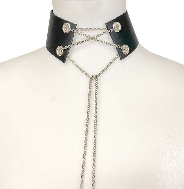 FCK256 LACE TIE GROMMET CHOKER