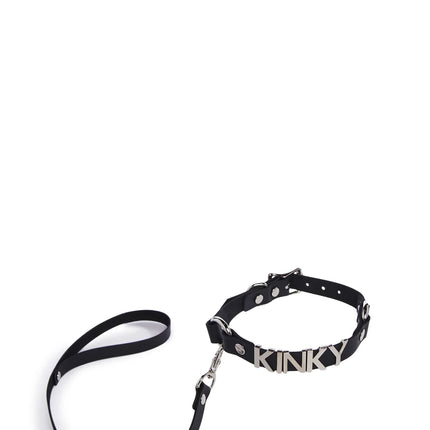 FCK270 WITH LEASH BONDAGE STEEL LETTER WORDS ID NAME CHOKER