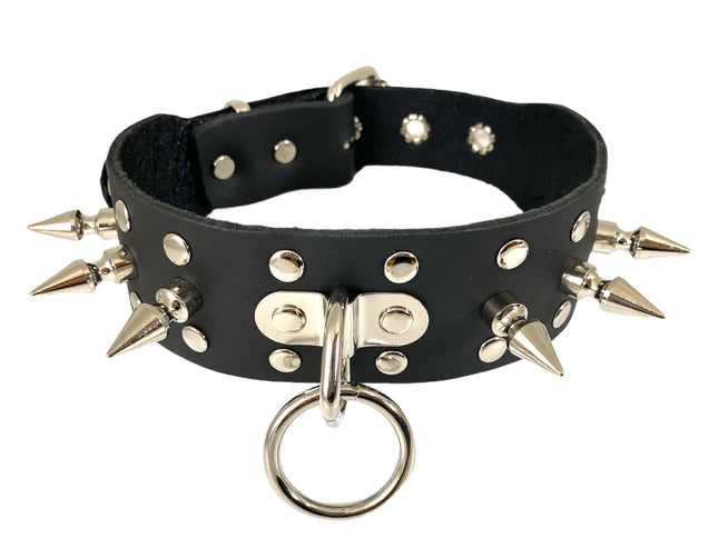 FCK275 1 3/4" GENUINE-LEATHER CHOKER WITH RIVET SPIKES