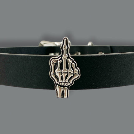 FCK287 3/4" CHOKER WITH METAL FUCK OFF CONCH