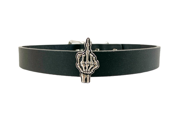 FCK287 3/4" CHOKER WITH METAL FUCK OFF CONCH