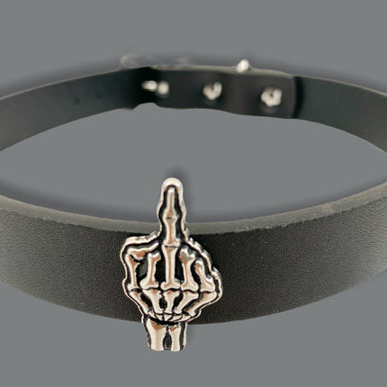 FCK287 3/4" CHOKER WITH METAL FUCK OFF CONCH