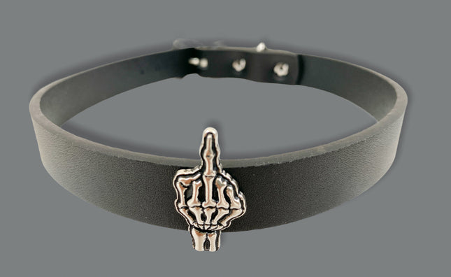 FCK287 3/4" CHOKER WITH METAL FUCK OFF CONCH
