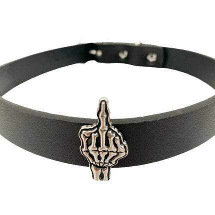 FCK287 3/4" CHOKER WITH METAL FUCK OFF CONCH