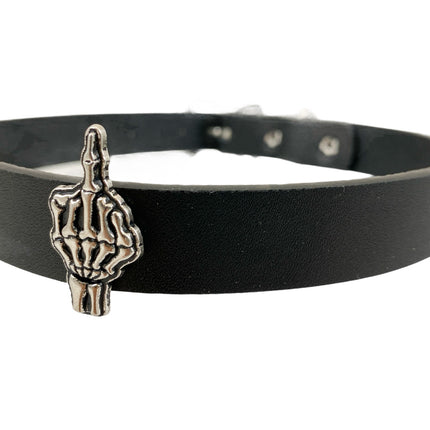 FCK287 3/4" CHOKER WITH METAL FUCK OFF CONCH