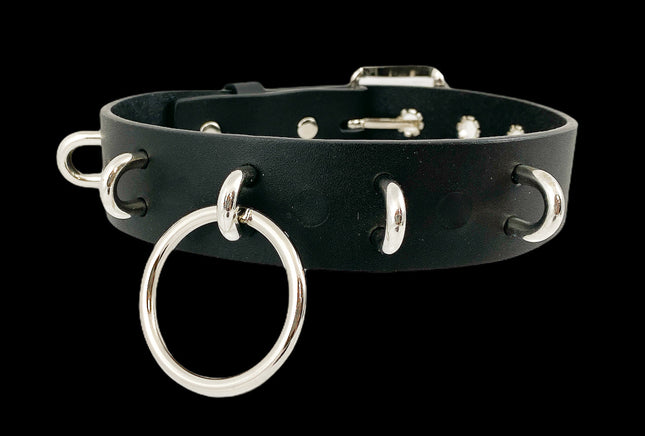 FCK291 1 1/4" GENUINE-LEATHER CHOKER WITH U RING