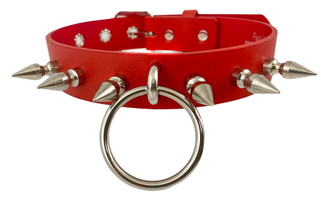 FCK294 1 1/4" GENUINE-LEATHER CHOKER WITH U RING