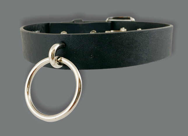 FCK295 1 1/4" GENUINE-LEATHER CHOKER WITH U RING