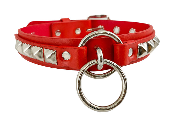 FCK302 1 1/4" GENUINE-LEATHER CHOKER WITH U RING