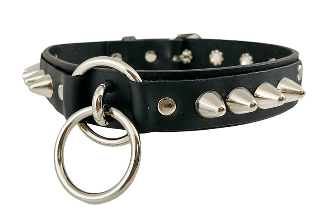 FCK304 1 1/4" GENUINE-LEATHER CHOKER WITH U RING