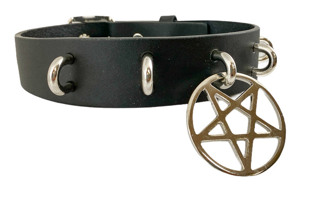 FCK315 1 1/4" GENUINE-LEATHER CHOKER WITH U RING