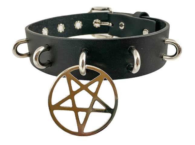 FCK315 1 1/4" GENUINE-LEATHER CHOKER WITH U RING