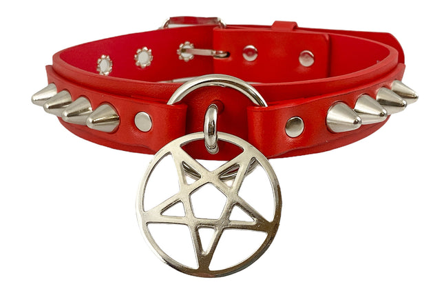 FCK317 1 1/4" GENUINE-LEATHER CHOKER WITH U RING