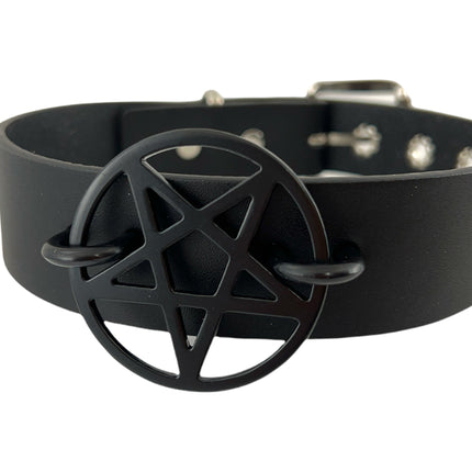 FCK329-LARGE PENTAGRAM 1" CHOKER