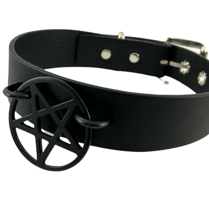 FCK329-LARGE PENTAGRAM 1" CHOKER