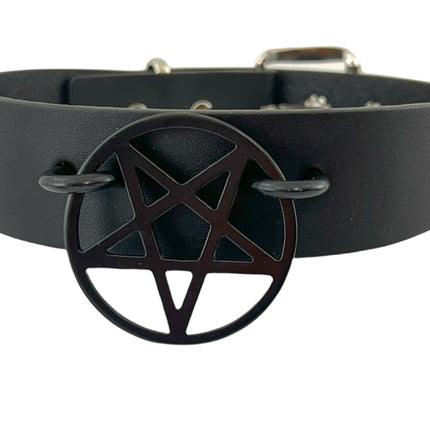 FCK329-LARGE PENTAGRAM 1" CHOKER