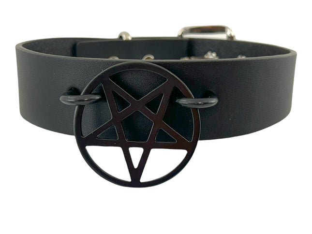 FCK329-LARGE PENTAGRAM 1" CHOKER