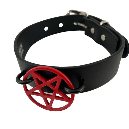FCK329-LARGE PENTAGRAM 1" CHOKER