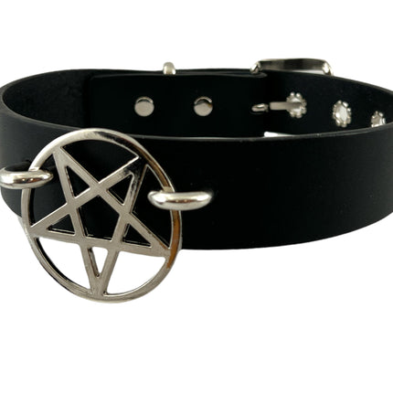 FCK329-LARGE PENTAGRAM 1" CHOKER