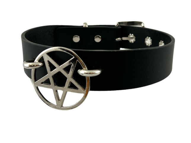 FCK329-LARGE PENTAGRAM 1" CHOKER