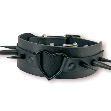 FCK344 HEART WIDE CHOKER SPIKE