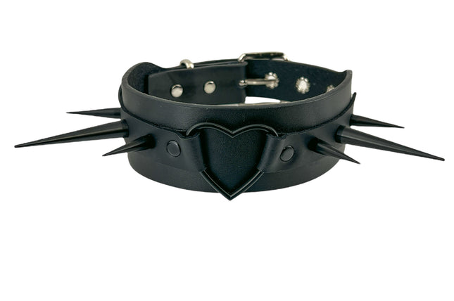FCK344 HEART WIDE CHOKER SPIKE