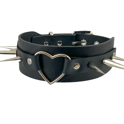 FCK344 HEART WIDE CHOKER SPIKE