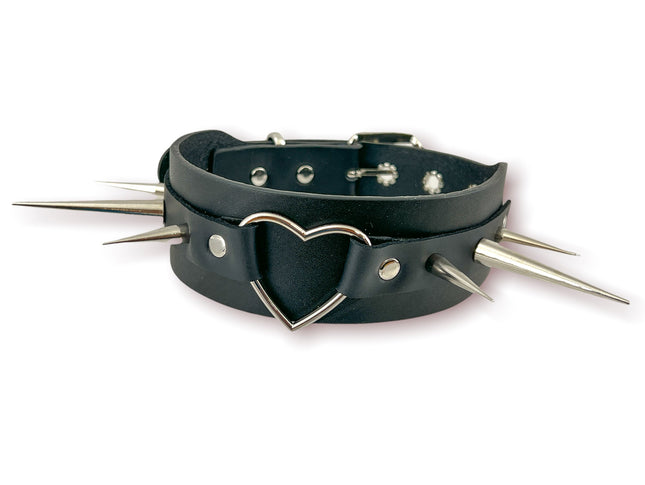 FCK344 HEART WIDE CHOKER SPIKE