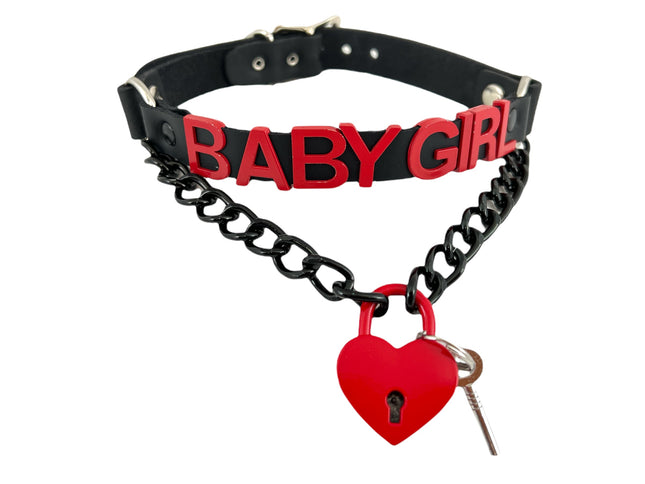 FCK348-RS LOCK BONDAGE FETISH  STAINLESS STEEL LETTER WORDS ID NAME CHOKER