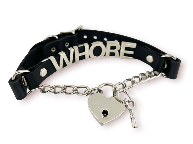 FCK348 BONDAGE FETISH  STAINLESS STEEL LETTER WORDS ID NAME CHOKER