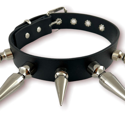 FCK362 VEGAN MATT SILVER  3" SPIKE CHOKER