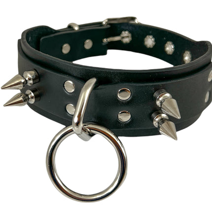 FCK366  SPIKE BONDAGE LEASH COLLAR