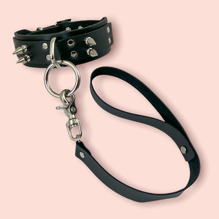 FCK366  SPIKE BONDAGE LEASH COLLAR