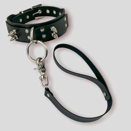 FCK366  SPIKE BONDAGE LEASH COLLAR