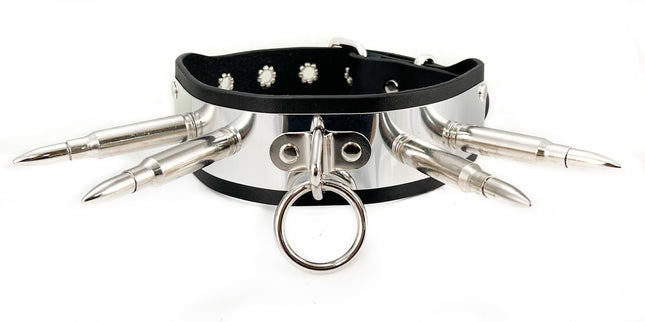 FCK418 BONDAGE  METAL 1 3/4"  WIDE BULLET CHOKER