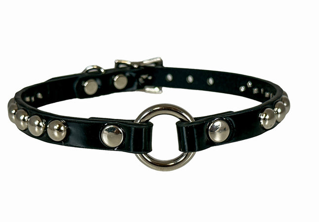 FCK441 PATENT 1/2" SKINNY ROUND STUDDED RING LINK CHOKER