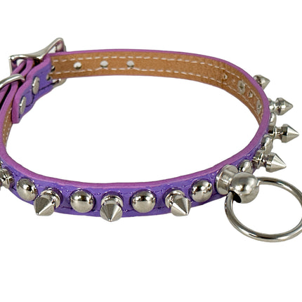 FCK444 PATENT 1/2" SKINNY ROUND STUDDED SPIKE BONDAGE CHOKER