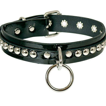 FCK445 PATENT 1 1/4" ROUND STUDDED BONDAGE CHOKER