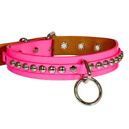 FCK445 PATENT 1 1/4" ROUND STUDDED BONDAGE CHOKER