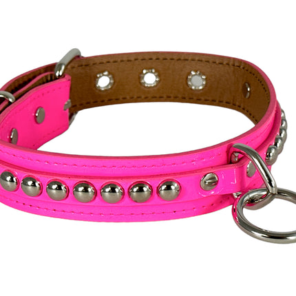 FCK445 PATENT 1 1/4" ROUND STUDDED BONDAGE CHOKER